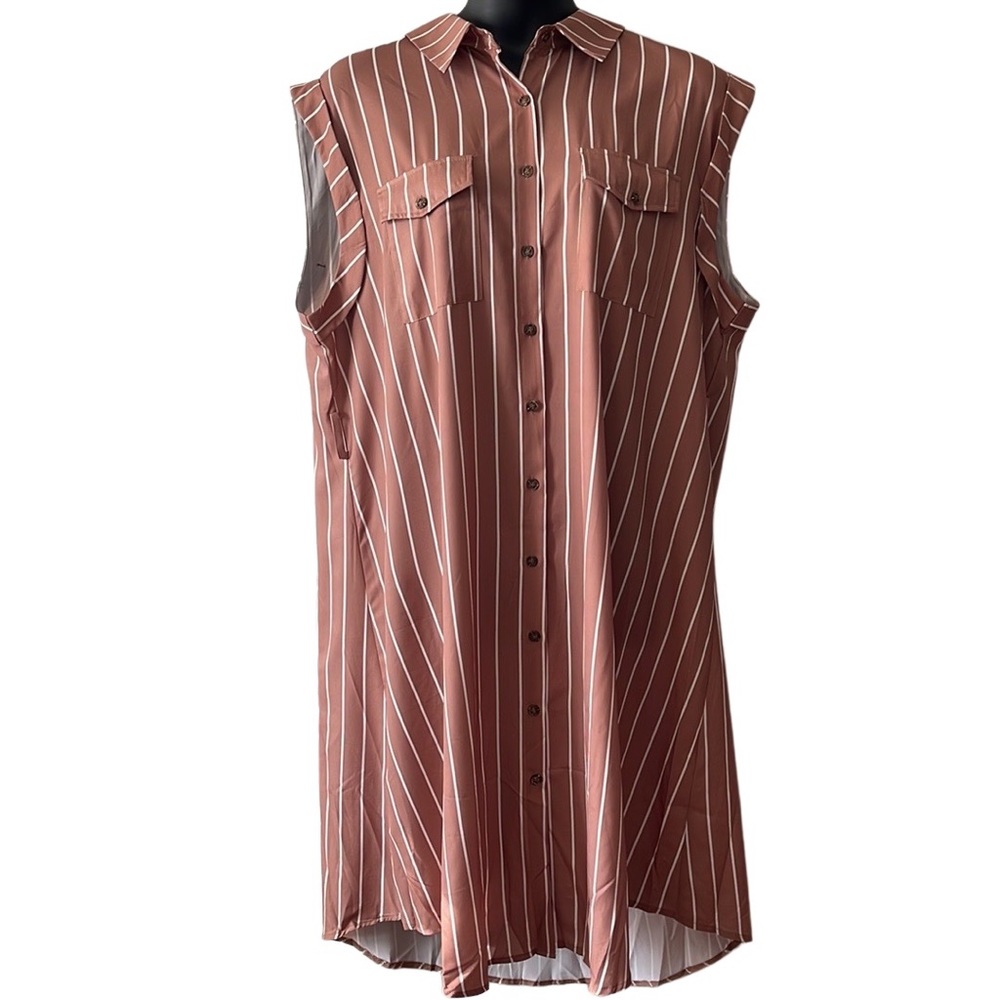 SHEIN | Sleeveless Plus Size Camel Color Shirt Dress | Size 5X